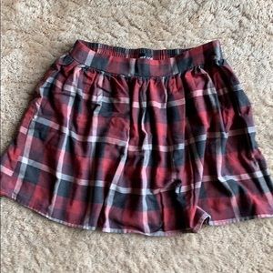 Maroon, Charcoal, Cream Skirt